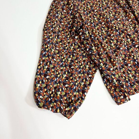 Q2 Shirt Womens Small Blouse Long Sleeve Edna Top NEW Multicolor Ruffle - Picture 10 of 12